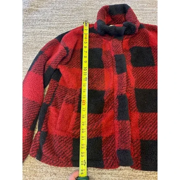 Harper Heritage Buffalo Plaid Sherpa Snap Close Shacket SZ M - Picture 5 of 11